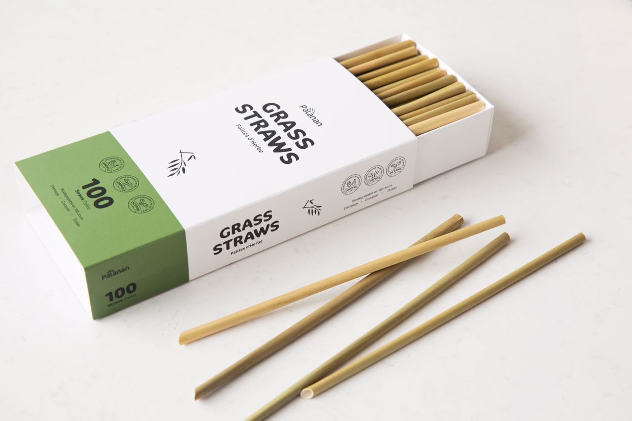 100 Compostable Grass Straws