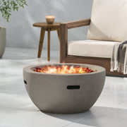 27' Bowl Shaped MGO Propane Fire Pit 40000 BTU, Light Grey