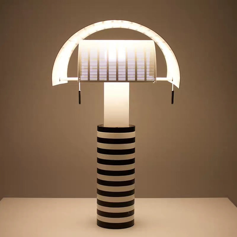 Monochrome Striped Black & White Table Lamp