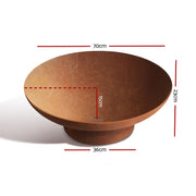 Moroccan Fire Pit Bowl Cast Iron Rustic 70cm