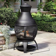 45-inch Black Cast Iron and Steel Outdoor Fire Pit
