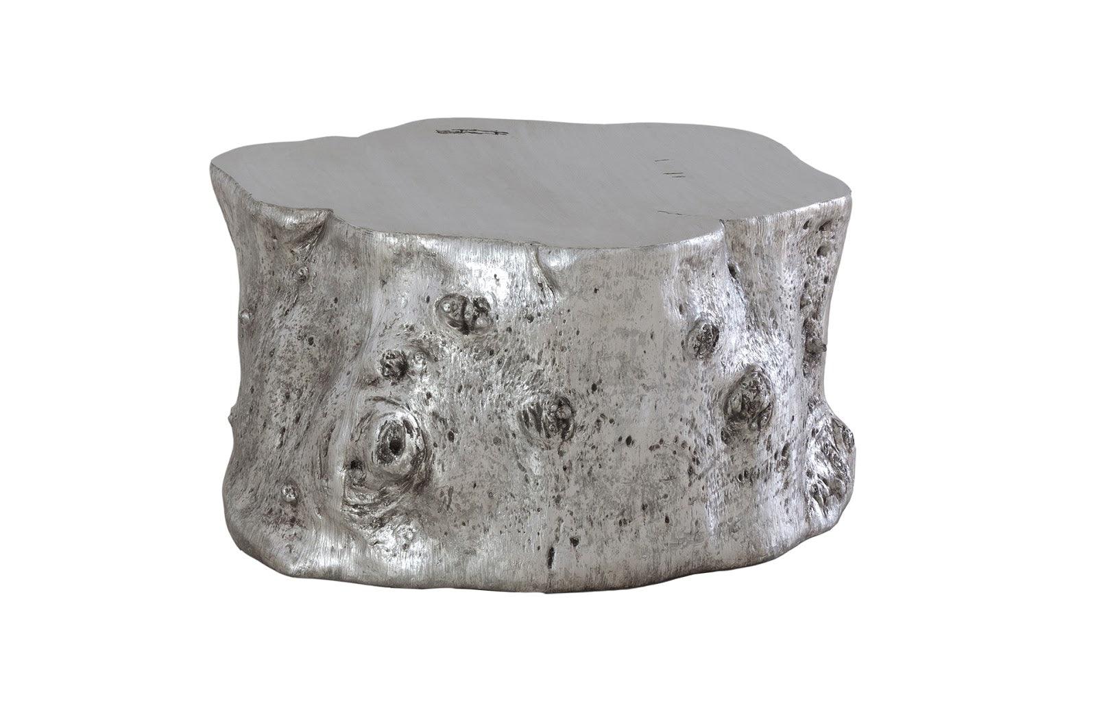 Log Coffee Table Silver Leaf