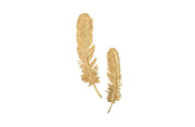 Dann Foley Feather Wall Art, Gold Leaf, Set of 2