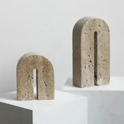 Travertine Marble Stone Arch Bookends