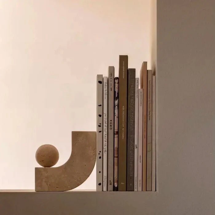 Arch Travertine Marble Stone Bookend