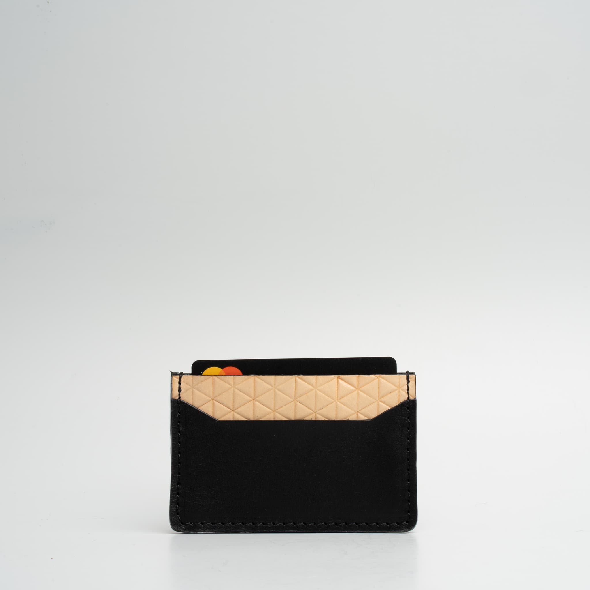 Italian Leather Card Holder - Geometric Net