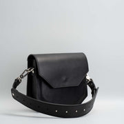 Angular Italian Leather Bag - (Black)