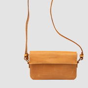 Minimal Leather Shoulder Bag (Orange)