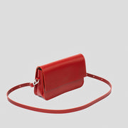 Italian Leather Shoulder Bag - Curie (Red)