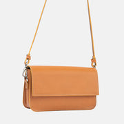 Italian Leather Shoulder Bag - Curie (Orange Vectors)