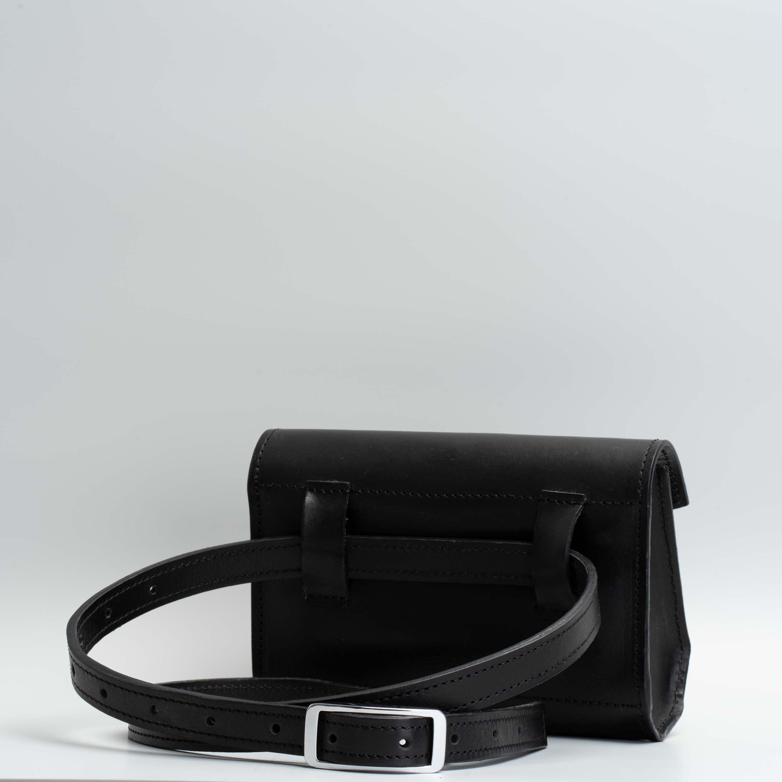 Mosaic Leather Fanny Pack (Black)