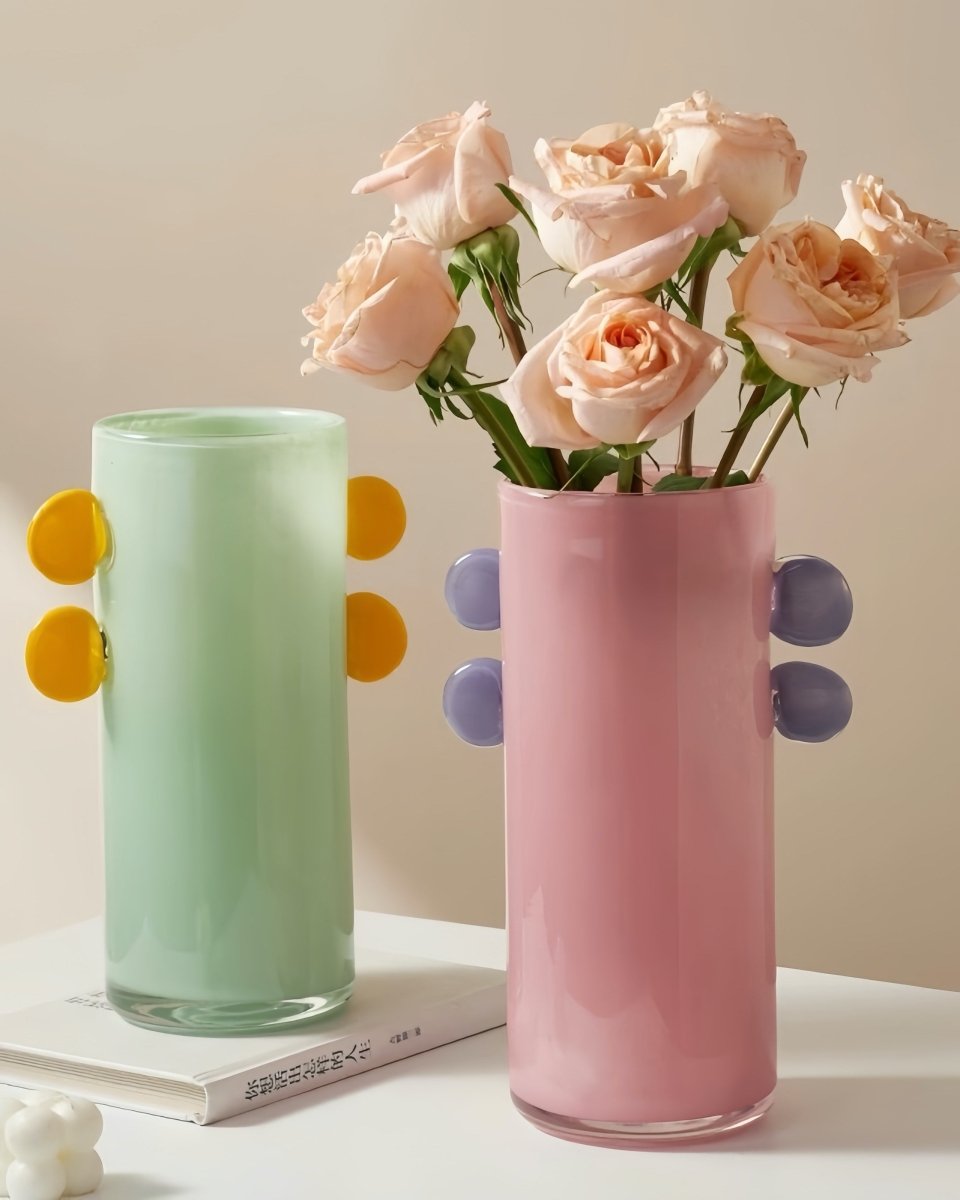 Handblown Colorful Cylinder Vases