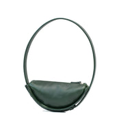 Circular Leather Shoulder Bag - Thales (Forest Green)