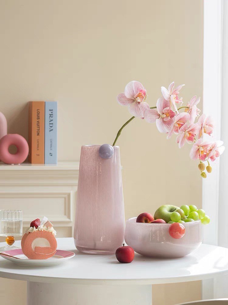 Jelly Bean Cylinder Vase - Whimsical Dopamine Centerpiece Vase