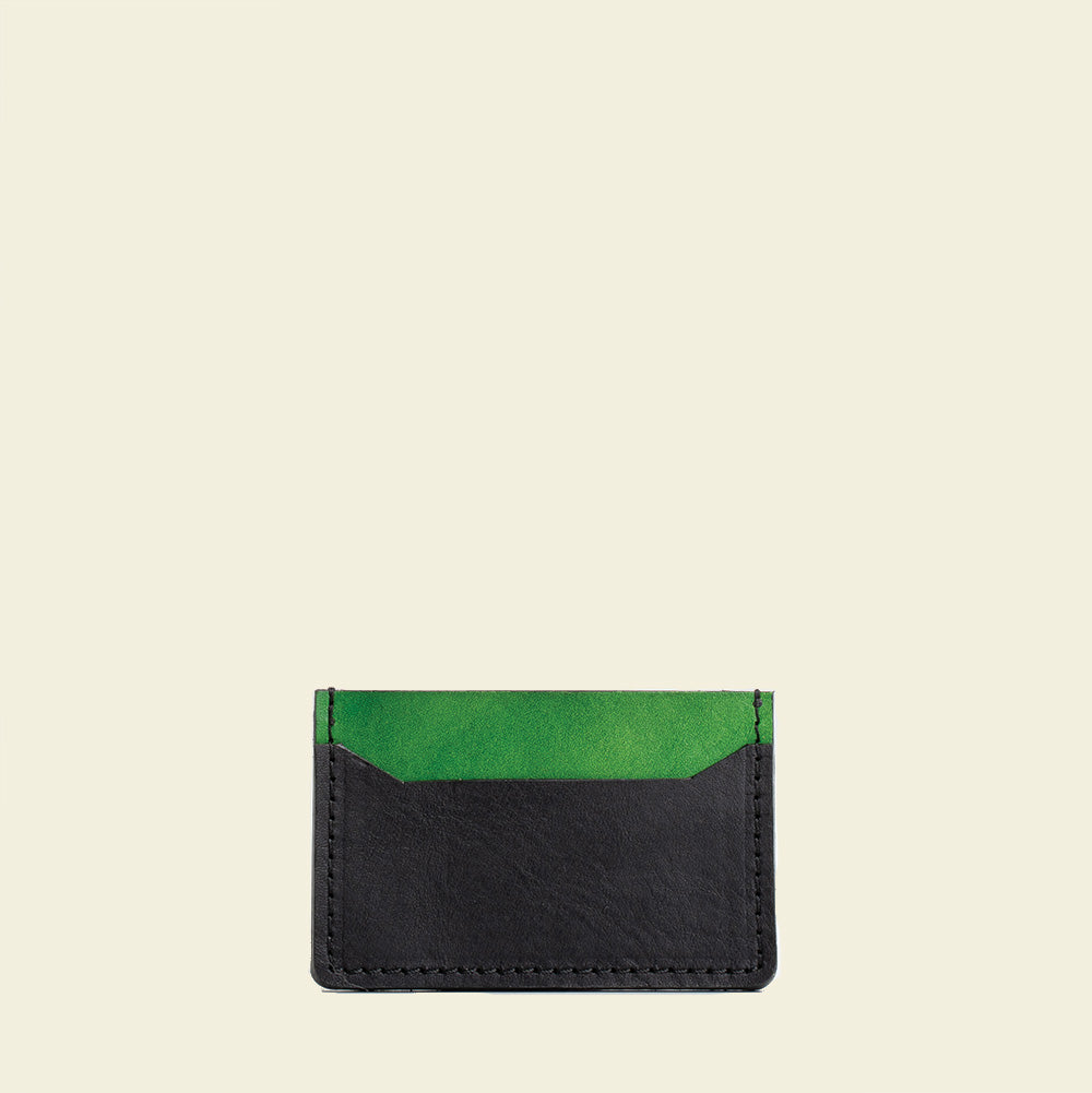 Italian Leather Card Holder (Lime Green)