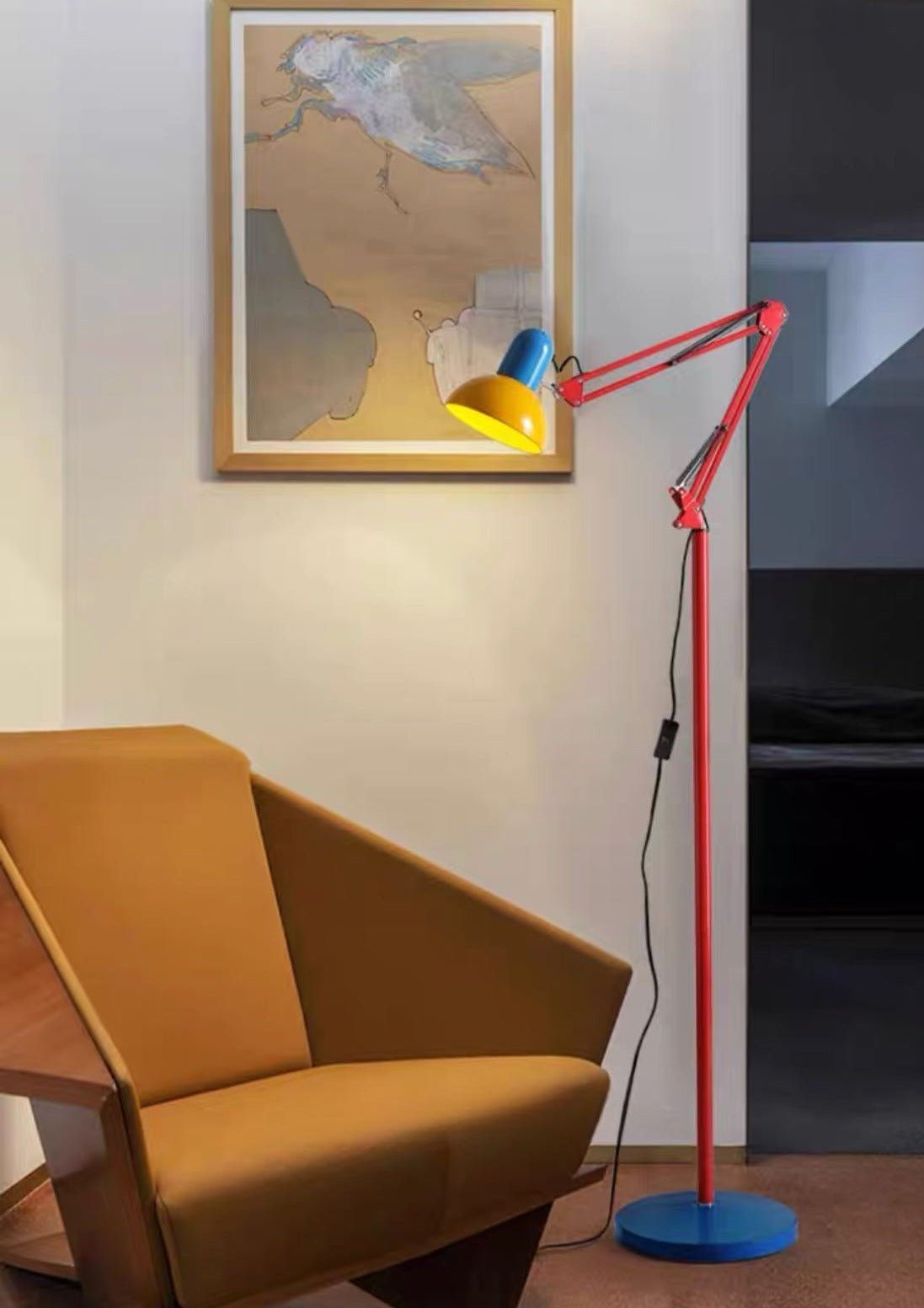 Memphis Retro Tall Metal Floor Lamp