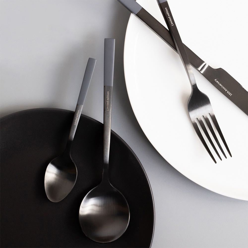 Modern Nordic Matte Black Stainless Flatware Set ( 4 Pcs)