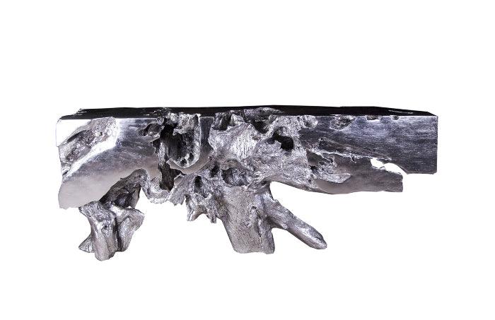 Freeform  Silver Leaf Console Table