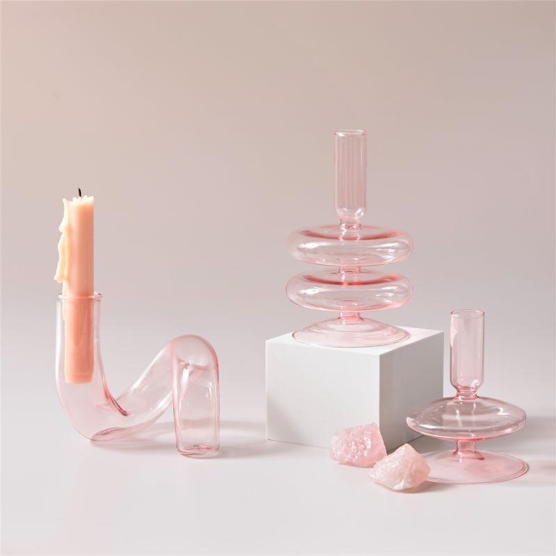 Pink Glass Nordic Vases