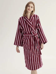 Ultra Soft Retro Stripe Bathrobe - 100% Organic Long-stapled Cotton