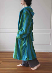 Ultra Soft Retro Whimsical Stripe Bath Robe - 100% Organic Long-staple