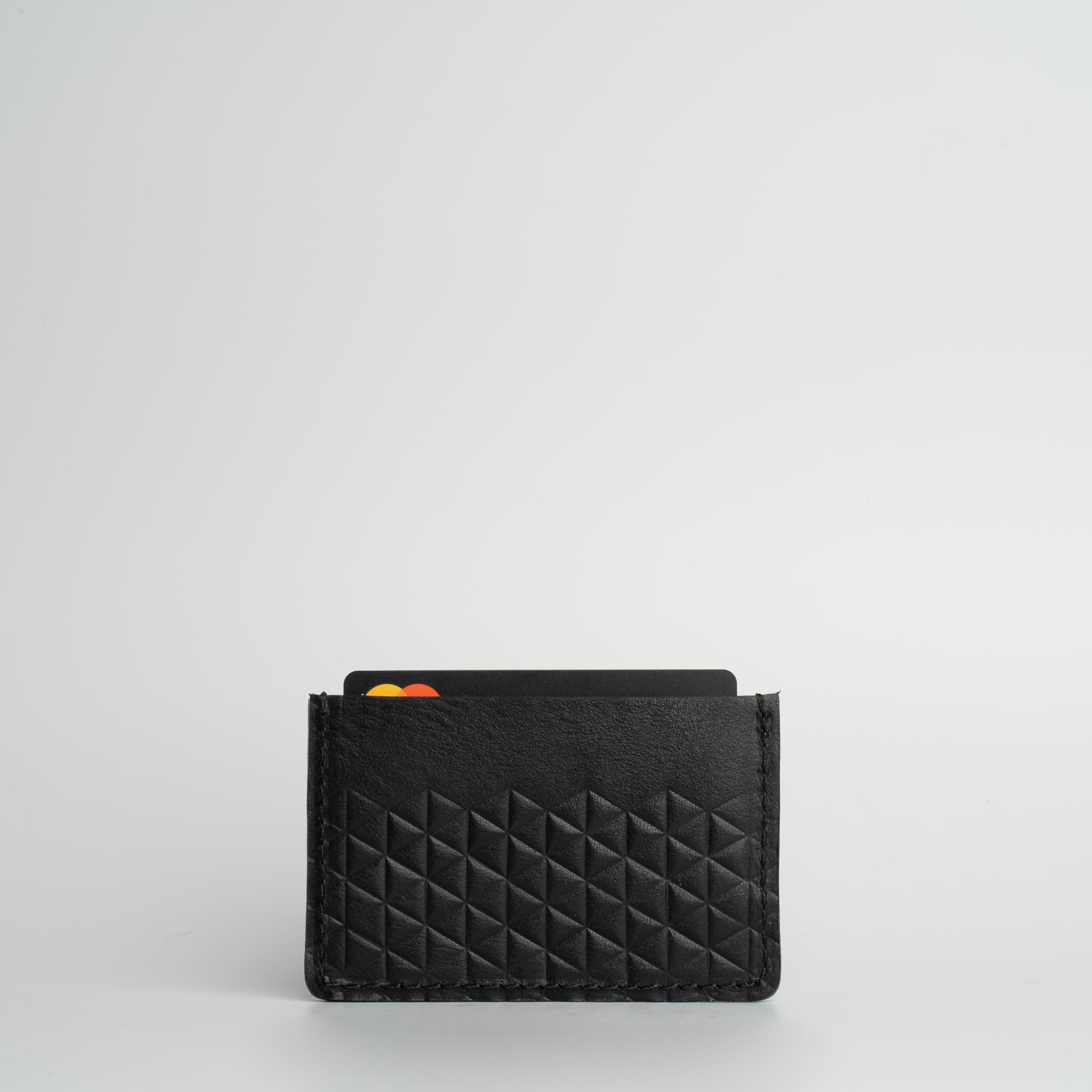 Italian Leather Card Holder - Geometric Net