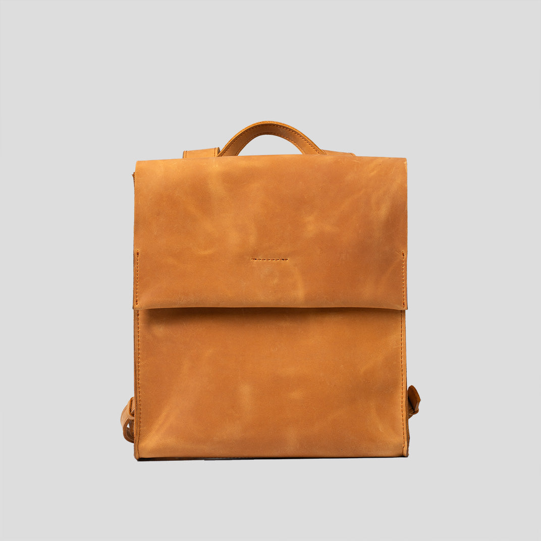 Leather Backpack - Fi (Orange)